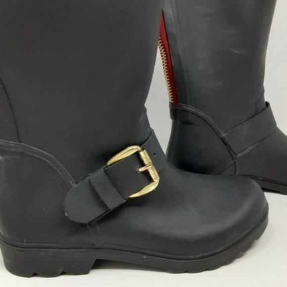 Steve Madden Tsunami Black Rain Boots 8 - Picture 8 of 9